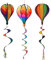 Mikikit 3 Pièces Moulin à Vent en Montgolfière Chaud Décorations Fileuses De Ballons à Vent Pendaison Faire La Fête Toupie De Jardin en Montgolfière Girouette Ballon PVC