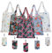 IKR 5PCS Reusable Shopping Bags, Eco Foldable Grocery Bags Washable Grocery Bag with Attached Pouch Waterproof Polyester Shopping Cloth Tote Easter Tote Bags for Daily Travel Picnic (Multicolor-02)