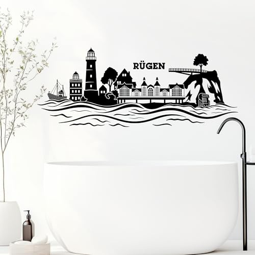 Wandtattoo Loft Skyline Insel Rügen/Wandtattoo/Wandaufkleber / 30 Farben / 3 Größen