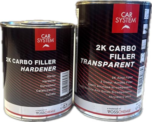 CAR SYSTEM 2K Carbo Filler Set Transparent 1 Liter + 0,7 Liter Härter