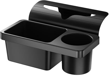 F Fityle Hanging Car Door Window Cup Holder, with Storage Organizer Tray, Fits Most Vehicles Clip on Cup Holder for Car Side Door