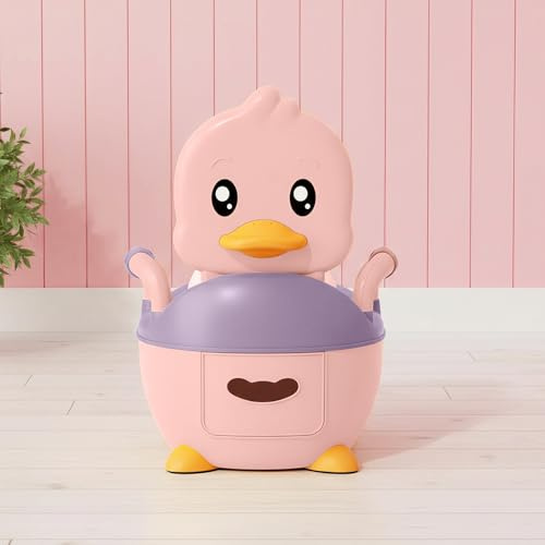 BREEZENEST Potty Toilet Potties Training Chair Potty Training Toilet Seat for Toddlers, Easy to Clean, Front Raised Overflow Prevention, Safe & Comfortable PP Design (Pink)