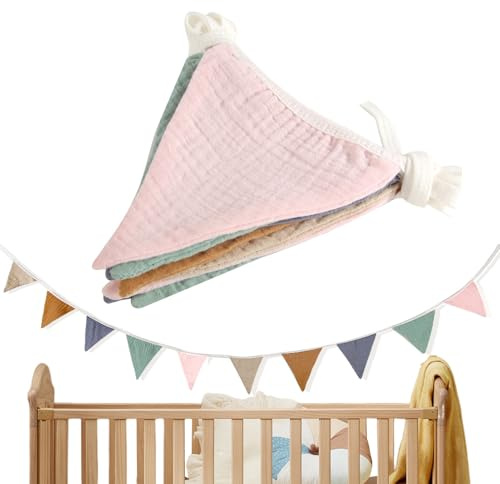 Pennant Banner Flags - Triangle Cotton Fabric Bunting | Decorative Hanging Banner for Party, Nursery, Living Room, Playroom, Bedroom