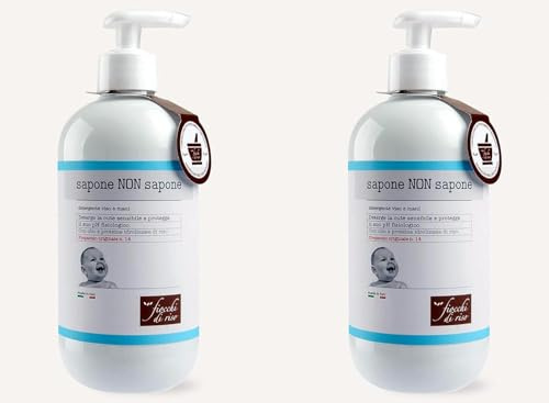 Fiocchi di Riso Sapone Non Sapone Detergente Viso e Mani, Bipacco 2x400ml