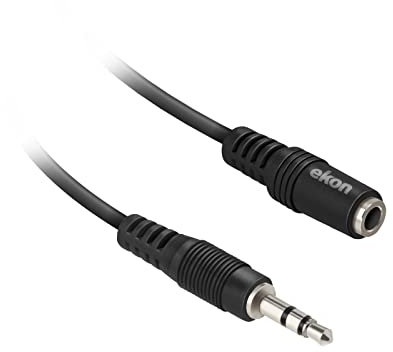 Ekon cavo prolunga jack 3.5mm, cavo AUX, 5 metri, femmina maschio, antipiega, per stereo, laptop, cuffie, mp3, iPod, smartphone, tablet, radio, autoradio