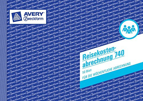 Avery Zweckform 740 Reisekostenabrechnung (A5 quer, mit 1 Blatt Blaupapier, 50 Blatt) weiß (20 Stück, Reisekostenabrechnung | A5 quer)