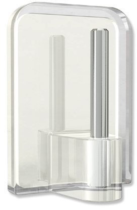 INTERDECO Klebehaken mit Metallstift, selbstklebend in Glasklar (Transparent) für Vitragestangen (8 Stück)