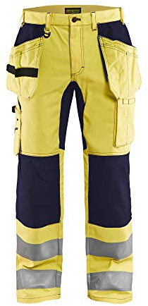 Blaklader 15521811 Hochsichtige Hose mit Stretch, Gelb/Marine, grootte C148