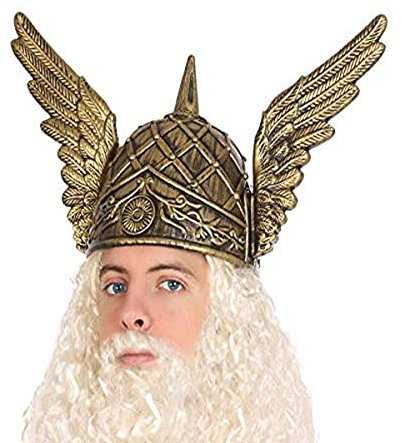 Atosa Gold Roman Helmet with Side Wings for General or Warrior God