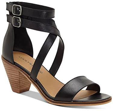 Lucky Brand Damen Ressia Sandale mit Absatz, Schwarz, 36 EU