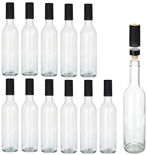 Encheng 340,2 gram bottiglie in vetro con tappo in sughero, bottiglie di birra a casa bottiglie di birra Kombucha per bottiglie di vino, vino rosso vino bianco bottiglie per bevande, kefir,