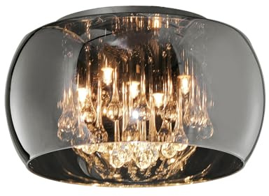 Deckenleuchte mit Chrom verspiegeltem Glasschirm & Kristall Ø 40cm |