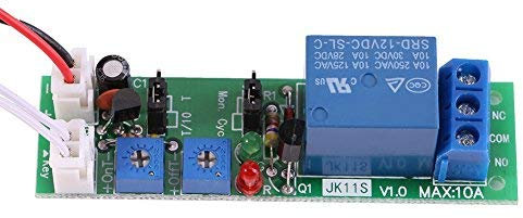 DC 12V Módulo Temporizador Ciclico Ajustable, Relé On/Off Temporizador de Retardo (DC12 V, 0-120 min)