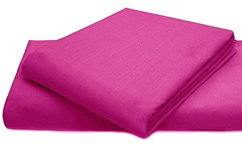 AmigoZone Cotton Percale Easy Care Polycotton Flat Sheet (Fuscia, Super King)
