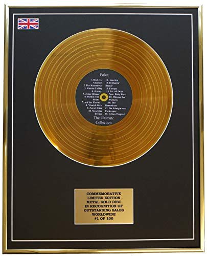 Limited Edition Metal Gold Disc – Falco – Ultimate Collection Metall-Gold-Schallplatten-Display Wandbild für Heimbüro