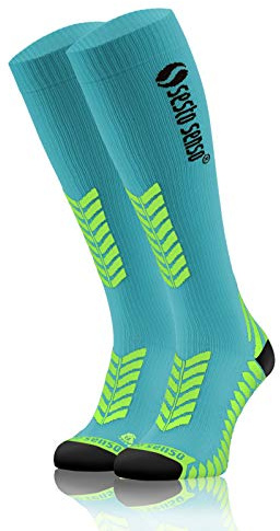 sesto senso Kompressionsstrümpfe Unisex Damen Herren Hohe Sportsocken Laufsocken