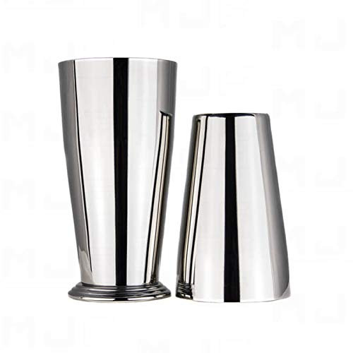 Mjflair YukIWA UK Bar Ensemble shaker à cocktail lesté en étain Boston (argent miroir)