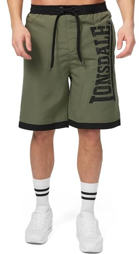 Lonsdale Herren Clennell Badehose (1er Pack) | 100% Polyester Bademode,elastischer Kordelzug in der Taille,Seitentaschen,lange Passform–bequeme Shorts für Schwimmen& Urlaub