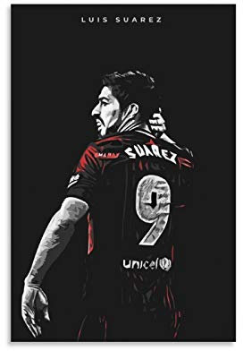 Luis Suarez Poster Fußball Sport Poster Leinwand Wanddekoration Kunst Gemälde Druck für Büro Wohnzimmer Wohnheim – Geschenke für Freund Mann 30 x 45 cm