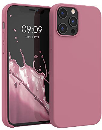 kwmobile Cover per Apple iPhone 12 Pro Max Custodia - Back Case per Smartphone in Silicone TPU - Protezione Gommata - rosa scuro