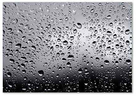 Tulup Spritzschutz Glas Küche 100x70 cm Küchenrückwand Glassplatte Küche Herd Küchenrückwand aus Echtglas Abdeckplatte - Sonstige - Grau - Wassertropfen