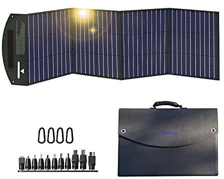 ITEHIL Panneau solaire, kit de panneau solaire monocristallin 100 W 18 V, chargeur de panneau solaire portable haute efficacité, alimentation solaire de secours pliable avec sortie USB 3.0/USB 2.0/CC