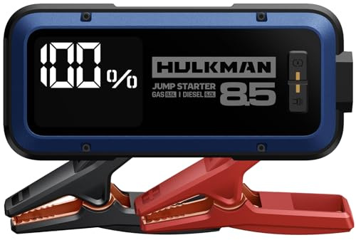 Hulkman Alpha 85 2000A Smart Battery Jumper Starter Portable for 12V Vehicles,Car Starter Jump Box with 65W Fast Charger,3.3 LED Display, 5 Lighting Modes, Jump Pack, for Up to 8.5L Gas & 6.0L Diesel
