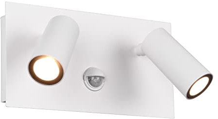 Trio Leuchten LED Außen Wandleuchte Tunga 222969231, Metall Weiß matt, inklusiv 2 x 3.5 Watt LED, Bewegungssensor