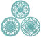 Extra Thick Silicone Trivet Mat for Dishes, Pots and Pans, Pot Holder, Hot Pad to Protect Table and Countertop, Turquoise, Set of 3