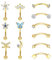 Kakonia 12stk 16G Rook Piercing für Frauen Männer - Edelstahl Augenbrauen und Ohr Schmuck - Curved Barbell Banane Short 6mm 8mm