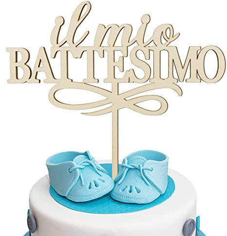 Il Mio Battesimo Cake Topper Holz Tortendeko zur Taufe Jungen und Mädchen usw.
