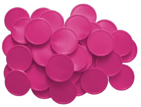 CombiCraft jetons Vierges en Plastique Rose Fluo - Ø29mm - 100 Pièces