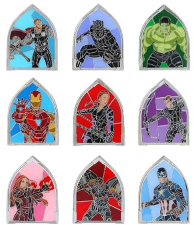 Loungefly MARVEL STAIN GLASS BLIND PINS - Iron Man - Avengers Endgame - Blind Box Enamel Pins - Cute Collectable Novelty Brooch - For Backpacks & Bags - Gift Idea - Official Merchandise - Movies Fans