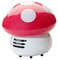 VICASKY Mini Cordless Vacuum Cleaner for Desk Table Rose Red Mushroom Shape Portable Dust Sweeper for Crumbs Dust and Ashes Battery Powered Quiet and Efficient Cleaning Tool