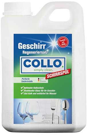 COLLO SCHIRRSPÜL Regeneriersalz Geschirrspüler 2 kg I Spülmaschinensalz für weiches Wasser I Wasserenthärter Salz gegen Kalk & Flecken für mehr Glanz