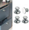 Elistonie Lot de 4 boutons autocollants gris en aluminium - Pour tiroir, armoire, réfrigérateur, commode - Sans perçage - Gris - 37 mm