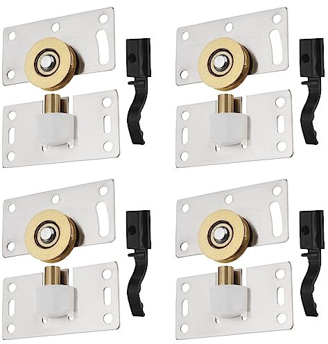 EMSea 4 Sets Sliding Door Wheels Rollers Stainless Steel Sliding Track Wheel Sliding Door Fittings for Wardrobes Cabinets Windows Furniture Hardware