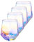 YUHANOER Weinglas-Set mit 4 Diamant-Weingläsern, ohne Stiel, 284 ml, schillerndes Glas, spülmaschinenfest, auslaufsicheres Design für Wein, Cocktails, Whiskey, den täglichen Gebrauch, Partys, als