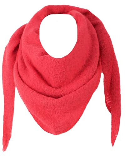 stylx Damen Schal XXL Dreieck Schal flauschig schal-tuch damen dicker dreieckstuch groß Wolle UNI Farben kuschelig (neon fuchsia)