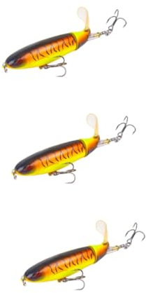 Happyyami 3st Angelköder Hochstihl Mockin Fishing Accessories Plastiktisch Fischen Zubehör Fischköder SIM Klemmbausteine Gestreifter Barsch Forelle Harter Köder Befestigung