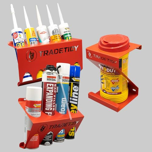 Tradetidy TT-STSCWH Silicone Tube/Spray Can/Wipes Holder Triple Pack (Red)