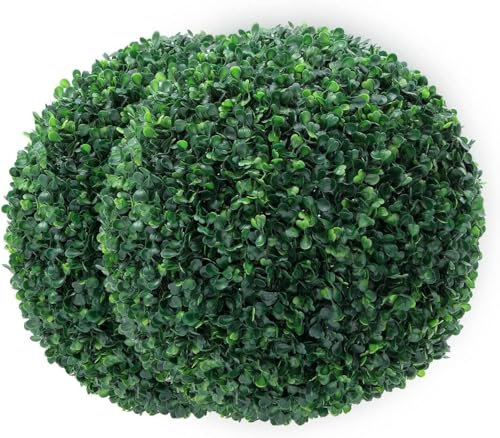 LIANGERMAO Buchsbaum künstlich, Buchsbaumkugel künstlich, Künstliche Pflanze, Buchsbaum, Künstliche Buchsbaumkugel für Garten, Balkon, Garten, Hochzeitsdekoration (2pc 20cm)