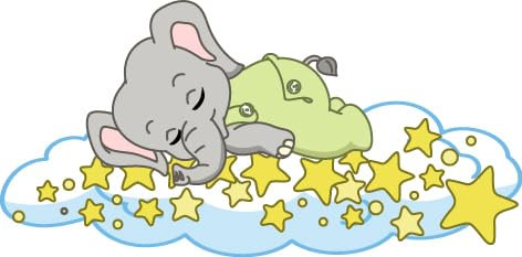 Bambinella - Bügelbild Aufbügler - Motiv: Elefant schläft in den Wolken - gedruckte Velour/Flock Applikation zum selbst Aufbügeln in 3 Größen