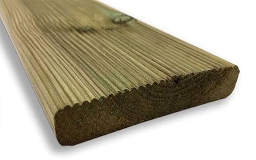 Pavimento listone decking zigrinato 100x14,5x2,7 cm - in pino impregnato classe IV - per pavimentazioni, rivestimenti, piscina giardino, esterno