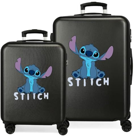 Disney Starrer Kinderkoffer, seitlicher Kombinationsverschluss, 4 Räder, Handgepäck aus ABS, einem Starren und leichten Material., Niedlicher Stich, Koffer-Set