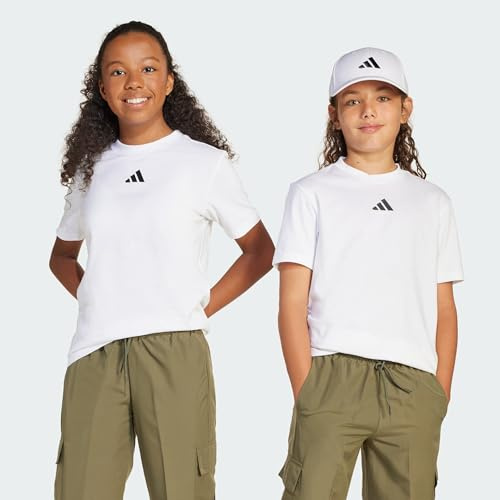 adidas Unisex Kinder Essentials Shirt, White/Black, 13-14 Years