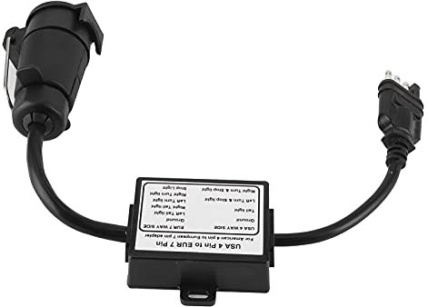 Ejoyous Adapter Anhänger 4 auf 7 polig, USA 4 Wege Anhänger zu 7 Wege Anhängerstecker Adapter Anhängerkabel Adapter, für PKW LKW RV Anhänger Wohnwagen Wohnmobil