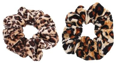 2 stücke Frauen Mädchen Leopard Samt Haargummi Elastisches Haarband Pferdeschwanz Halter Haargummi Haarschmuck Nützlich und praktisch Haarschmuck