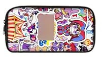Damoff Amazing Digital Circus Schulbeutel mit Mäppchen für Schule - Organizer für Schreibwaren - Unisex - Cartoon-Muster - Reißverschluss