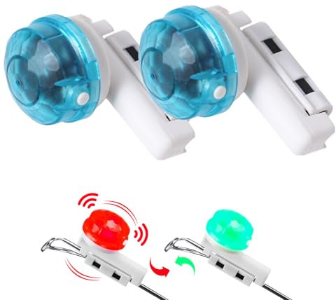 Bissanzeiger Angeln | Bissanzeiger Mit LED Light Strike | Elektronische Bissanzeige Mit Bewegungssensor | Angelzubehör Led Posen Angeln Mit Bissanzeiger Für Nachtangeln Oder Meeresangeln (2stk)